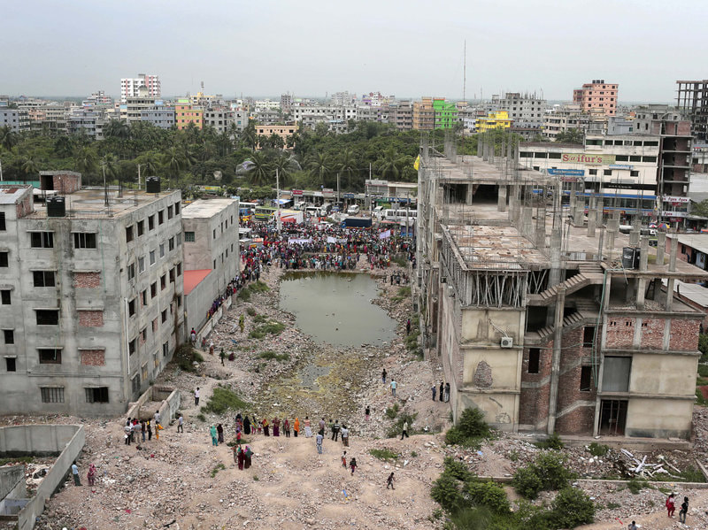 Rana Plaza collapse site in 2015