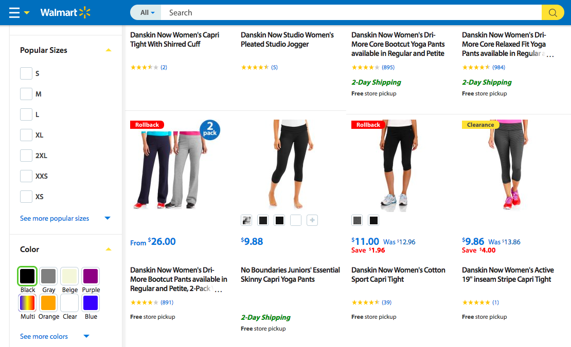 Walmart yoga pants - online