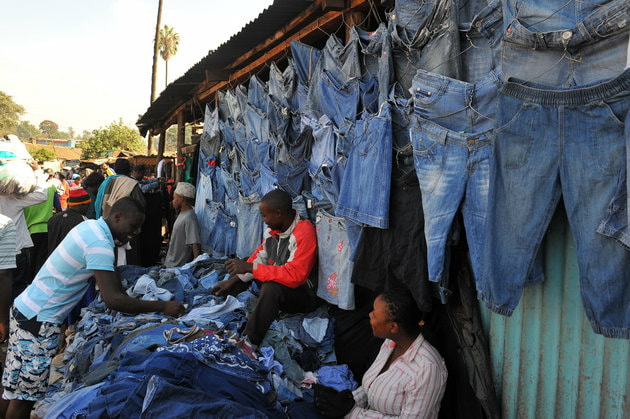 Second hand clothing market in Nairobi