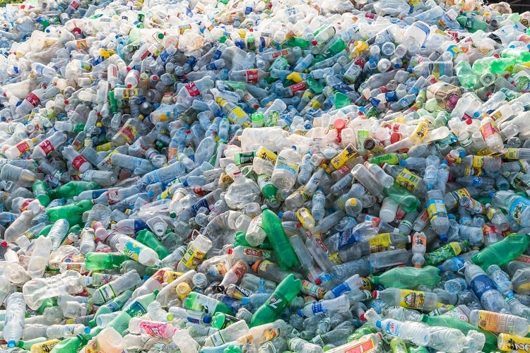 Plastic bottles waste